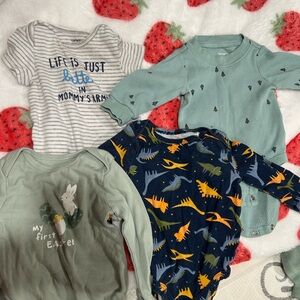 Baby Onesie Set with Dinosaur and Bunny Prints, size 0-3m  $10 perfect condition